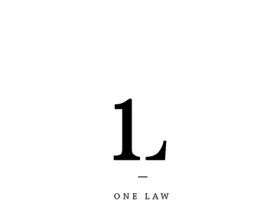 One Law branding design flat illustration logo minimal typography vector