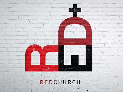 Red Church art branding church creative design illustration logo logodesign red vector