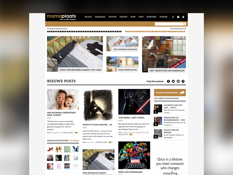Mamaplaats magazine webdesign website ux ui blog moms magazine