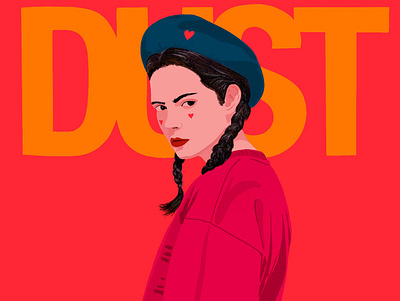 Dust art bold bright bright colours cover art design doodle illustration portrait sketch
