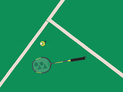playtime art badminton badmintoncourt bright design doodle illustration sports design yonex