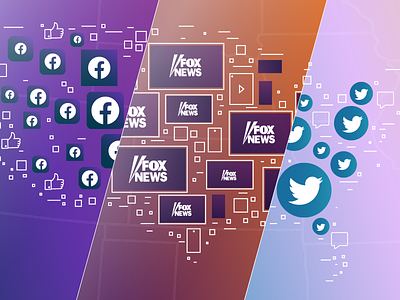 Media Consumption Stories 2019 - Morning Consult cover design editorial facebook fox-news gradients illustration maps media morning-consult twitter usa