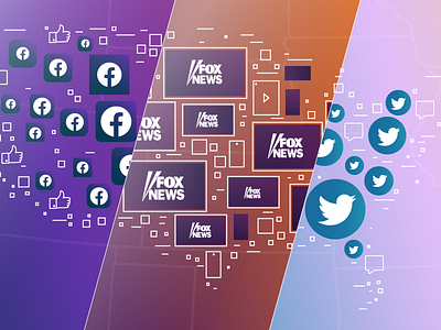 Media Consumption Stories 2019 - Morning Consult cover design editorial facebook fox news gradients illustration maps media morning consult twitter usa