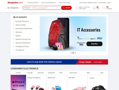 Shopedia E-commerce - website design ui ux design