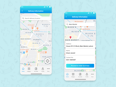 Medicine Delivery App - UX/UI Design | DigiMED delivery app map map design mobile app design select location uiux design