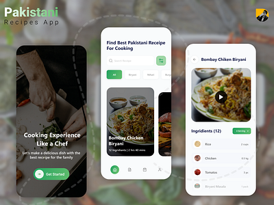 Cooking Recipes App chef app cooking app figma food app mobile app design pakistani recipe app ui uiux design