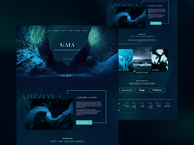 GAIA | Natural Wonders branding design home page landing page typography ui user interface ux web website