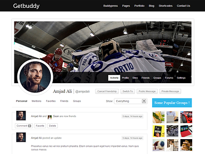 Getbuddy blog buddypress clean community corporate design creative forum modern portfolio post types responsive seo social