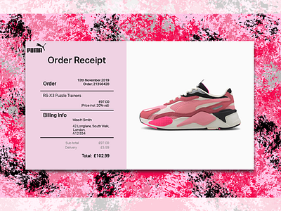 Order Receipt challenge colour palette daily 100 design puma ui ui designer web design web designer