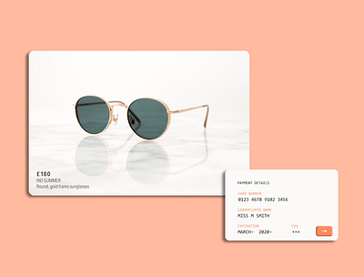 credit card mock deep orange app challenge daily 100 flat minimal typography ui