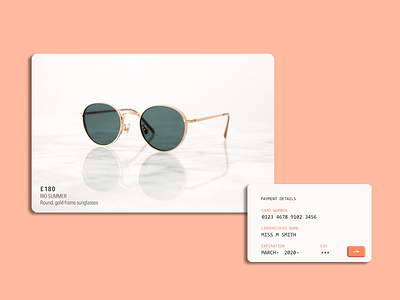 credit card mock deep orange app challenge daily 100 flat minimal typography ui