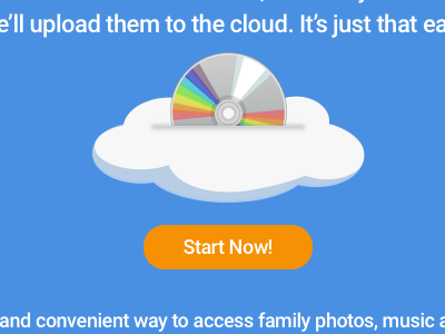 Landing page cloud storage