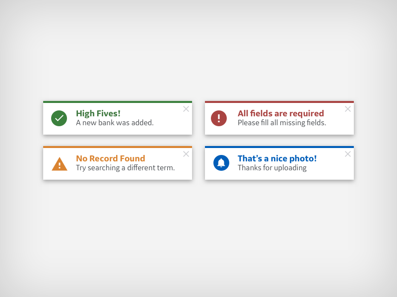 Toaster Message by slandry on Dribbble