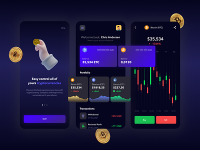 Cryptocurrency Wallet App UI analytics app ui crypto crypto currency crypto exchange crypto wallet cryptocurrency dashboard design finance finance app financial app fintech ui ux