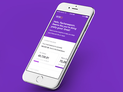 Banking Homescreen balance banking minimalist purple type