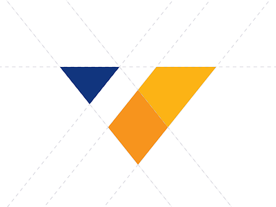 "V" logo blue branding golden ratio logo triangle v yellow