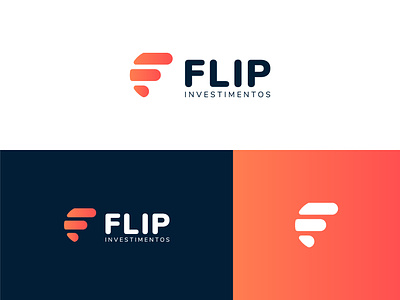Flip Investments Logo brand chart f icon identity investment logo