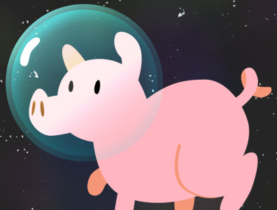 Pigs in Space game design illustration space pig vector vector art