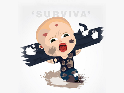 Boss Baby (Surviva) design illustration poster art poster design vector