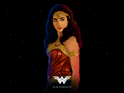 Wonder Woman design digital art digital painting illustration poster art poster design vector