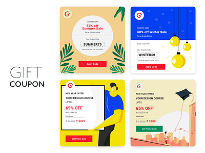 Coupons design illustraion uiux