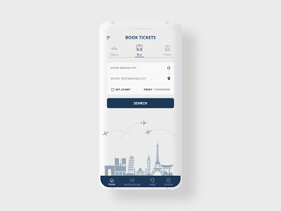 Bus Flight and Train Booking app - Mobile UI