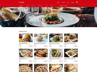 Foodie freelance designer landing page logo uiuxdesign web deisgn