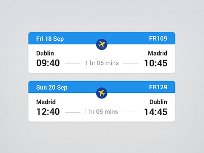 Mobile app flight cards 16dp airline android app ios ireland mobile roboto ryanair travel