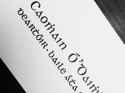 Gaelic business card gaelic irish letterpress