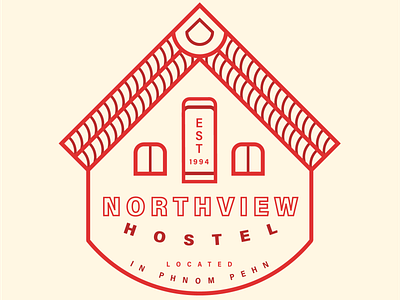 Hostel Identity Logo cambodia color design illustration international logo red travel typography