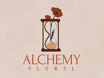 Alchemy Floral Logo alchemy branding chemical color design floral floral design florals hourglass icon illustration illustrator logo logo design red typography vase vector vector illustration