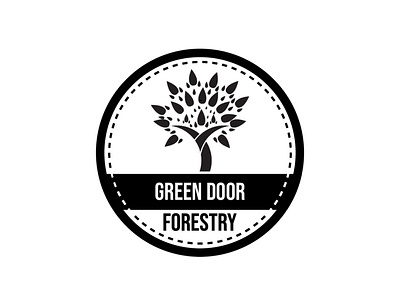 Green Door logo artwork illustration vector