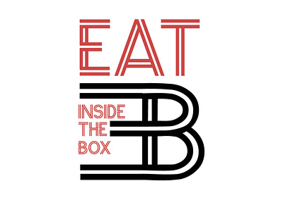 eat inside the box illustration logo typography