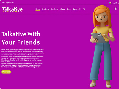 Talkative logo and web page design