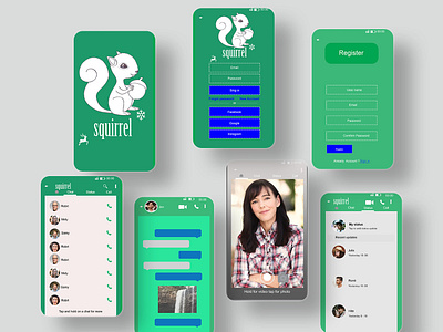 Squirrel chat Mobile UX adobe photoshop ui user experience ux