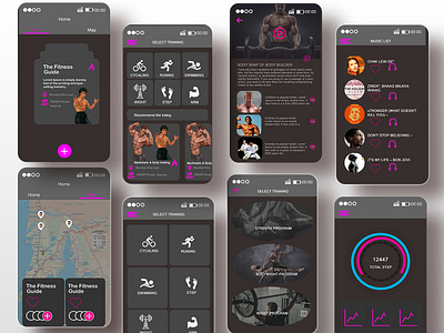 Fitness mobile app adobe photoshop illustrator ui ux user experience