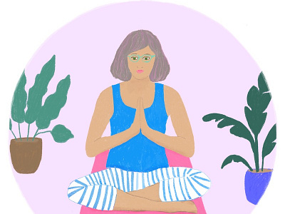 Sanity saver: I need yoga now more than ever botanical characterdesign editorial editorial art editorial illustration illustration woman illustration workfromhome yoga pose
