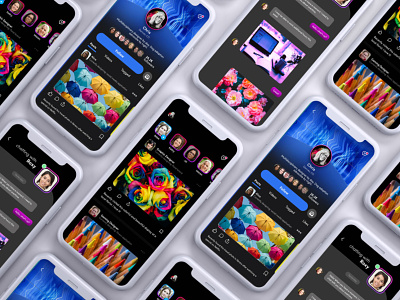 UI Design: Social media app adobe xd auto animate colorful design social media app socialmedia ui design