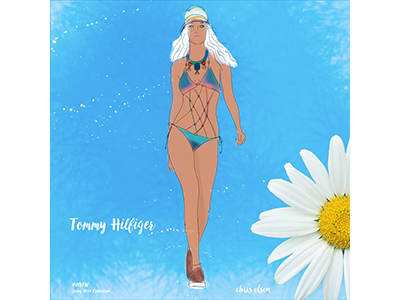 Runway Sketches: Tommy Hilfiger fashion illustration floral mixed media nyfw