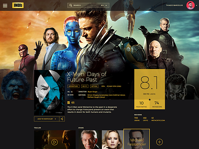 IMDb Redesign face lift flat design imdb proposal redesign sketch app web design