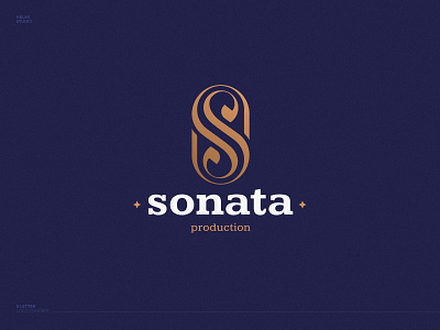 Sonata Logo branding emblem gold illustraion letter s lettermark logo mark music production s symbol