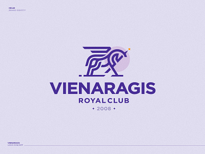 VIENARAGIS ROYAL CLUB bold branding club horse illustraion lines logo luxury mark royal unicorn unique