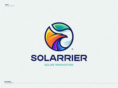 Solarrier Logo bird brand branding development eagle emblem energy falcon innovation leaves logo mark solar solar power strong sustainability sustainable water