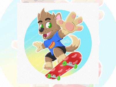 Tony borks animation art character childrens cute design digital dog illustration kids lit skateboard