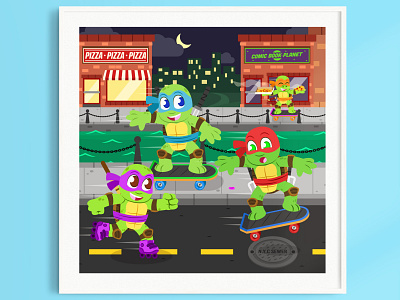 Turtle power! animation character childrens cute design fan art illustration kids lit teenage mutant ninja turtles tmnt