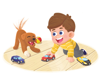 Boy's best friend animation character childrens cute design illustration kids lit