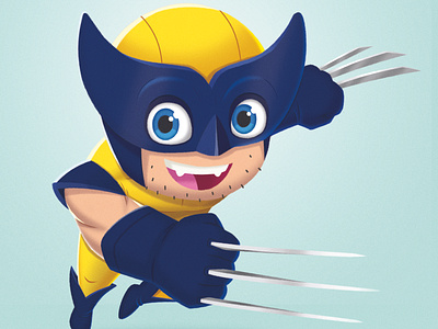 Hey bub! animation character childrens comic book cute design fan art illustration kids lit marvel wolverine x men