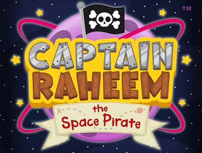 Captain Raheem logo & colouring sheets from my original IP animation character childrens colouring craft cute design illustration kids lit logo pirate space