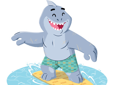 King shark animation character childrens comics cute dc illustration kids lit king shark suicide squad