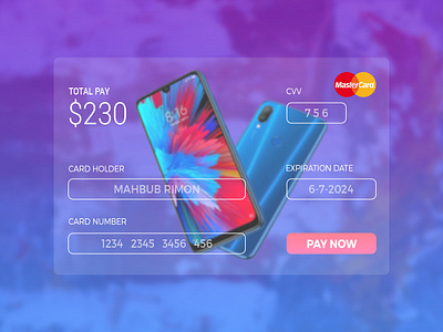 Cradit Card Page app design ui web website